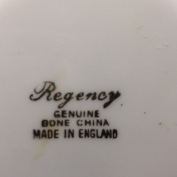 Regency Bone China Love Story Tea Cup and Saucer Green Border Love Story England - Picture 4 of 12